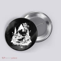 Mountain Landscape In A Triangle Button thumb 0