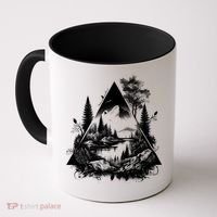 Mountain Landscape In A Triangle Coffee Mug thumb 0