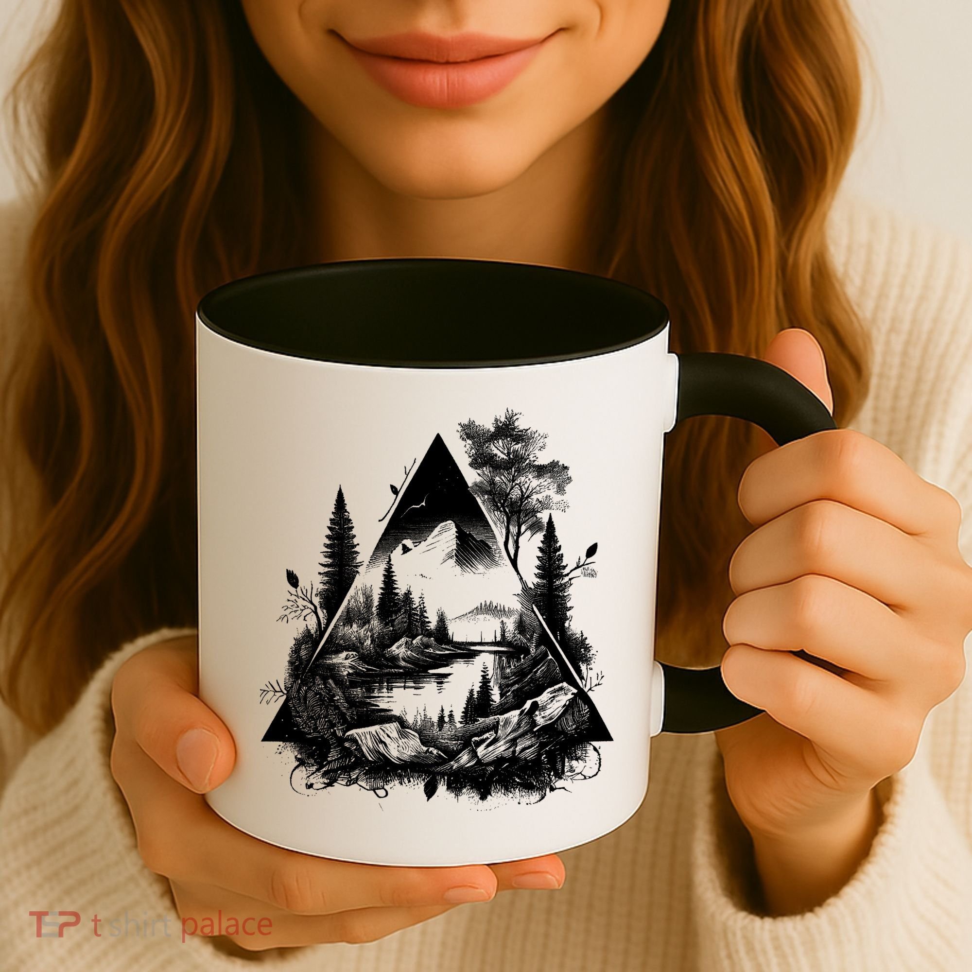 Mountain Landscape In A Triangle Coffee Mug