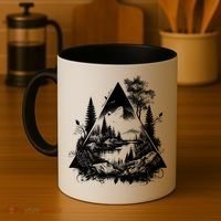 Mountain Landscape In A Triangle Coffee Mug thumb 4