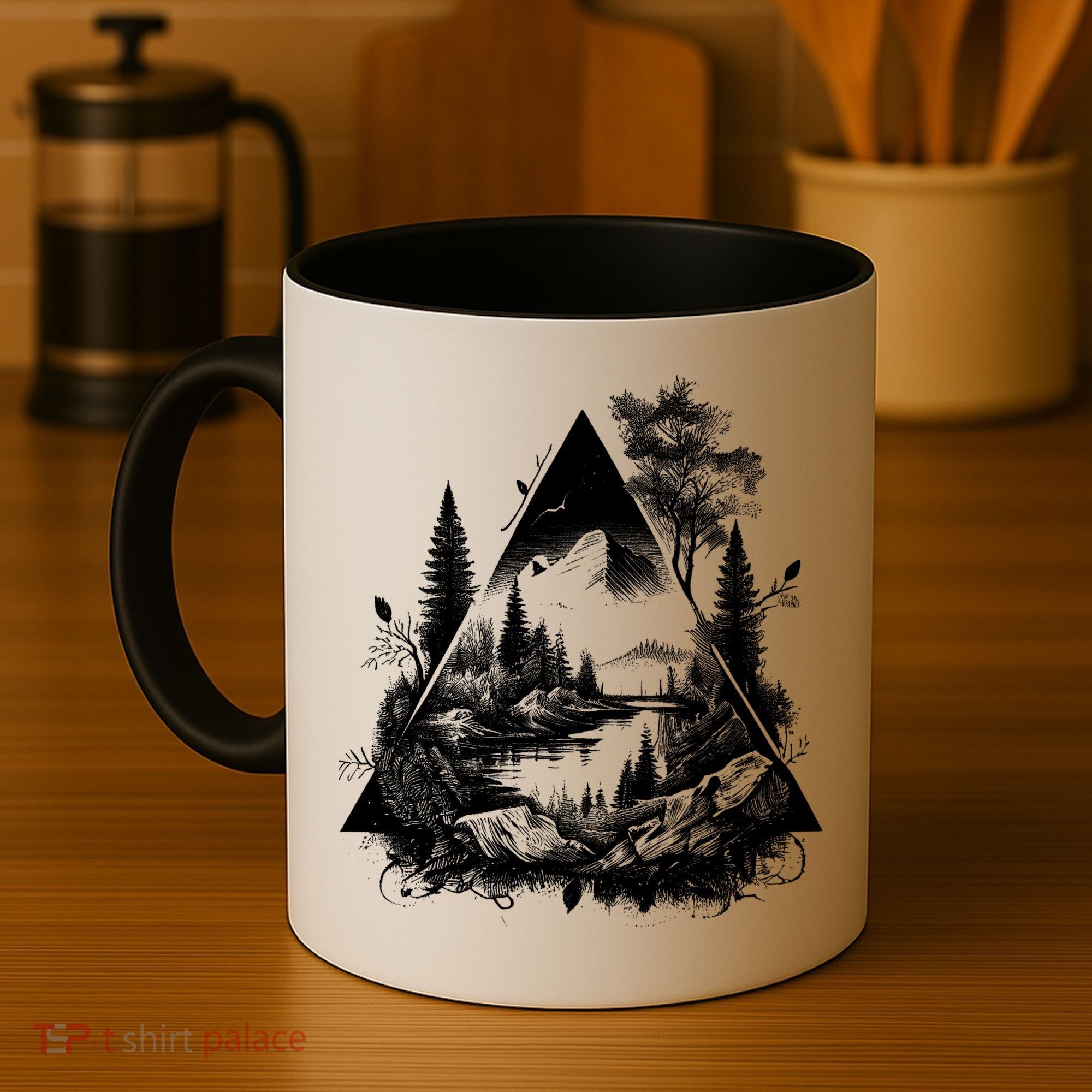 Mountain Landscape In A Triangle Coffee Mug