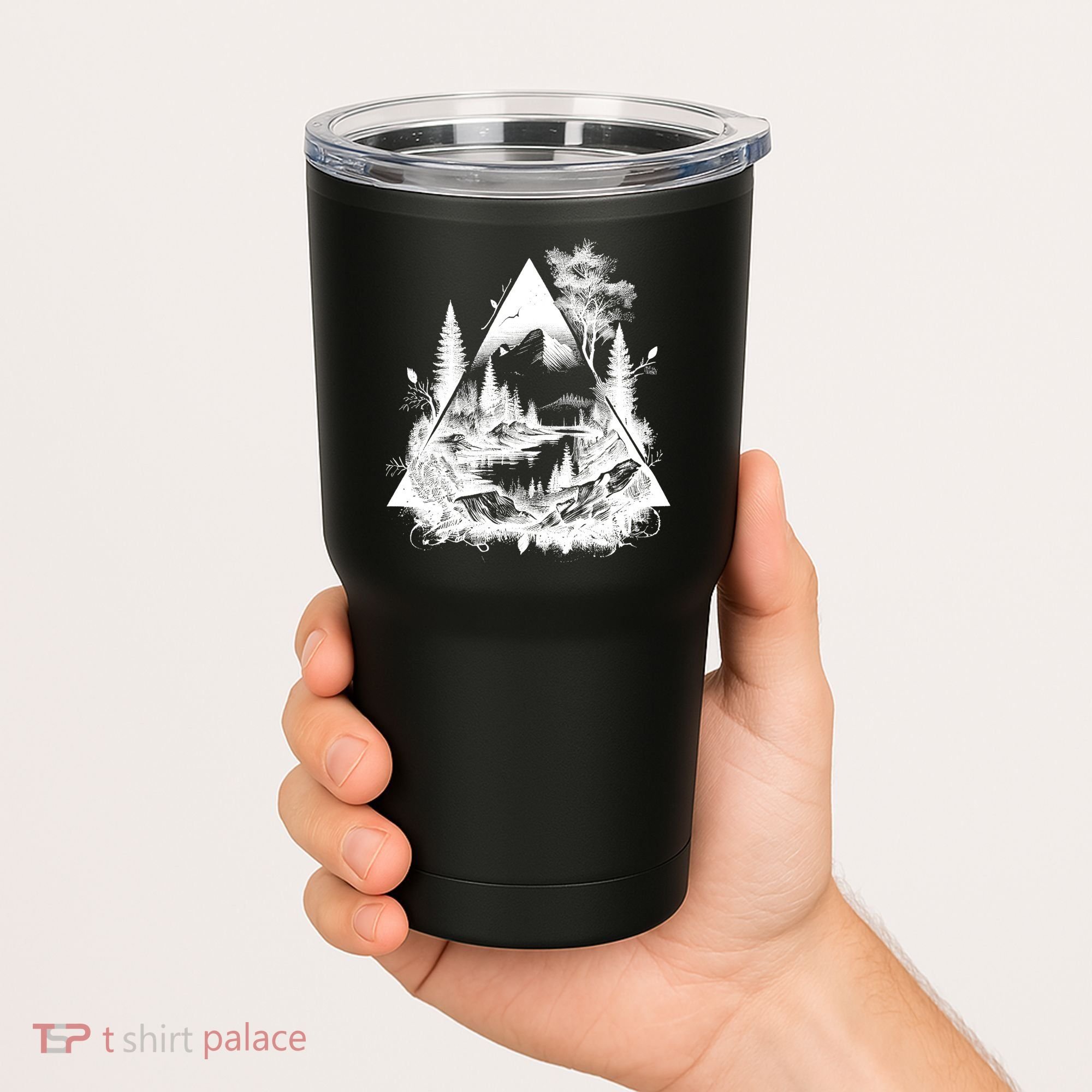 Mountain Landscape In A Triangle Tumbler