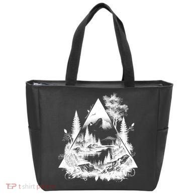 Mountain Landscape In A Triangle Tote Bag