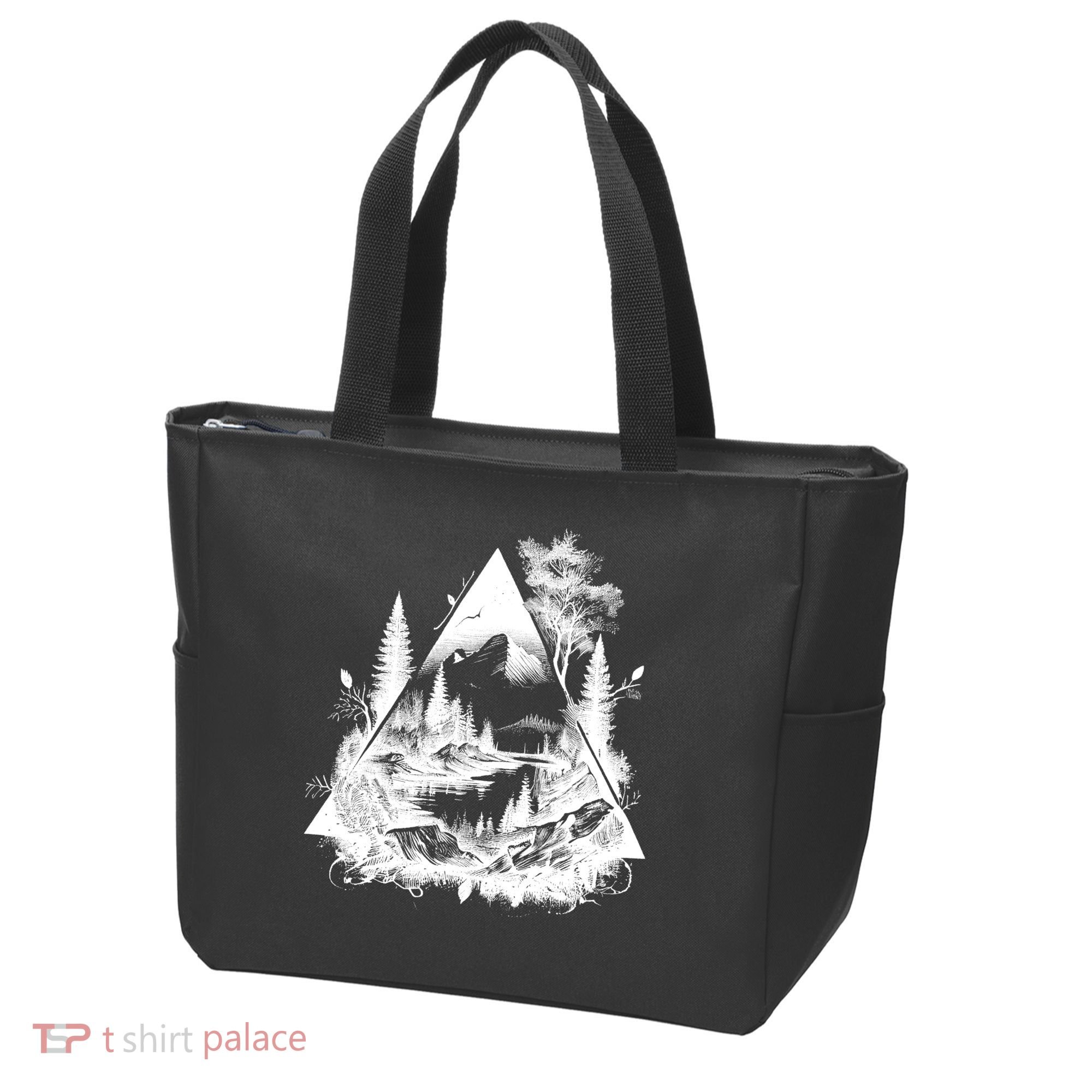 Mountain Landscape In A Triangle Tote Bag
