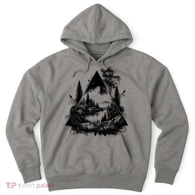 Mountain Landscape In A Triangle Hoodie