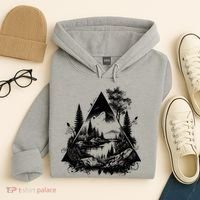Mountain Landscape In A Triangle Hoodie thumb 4