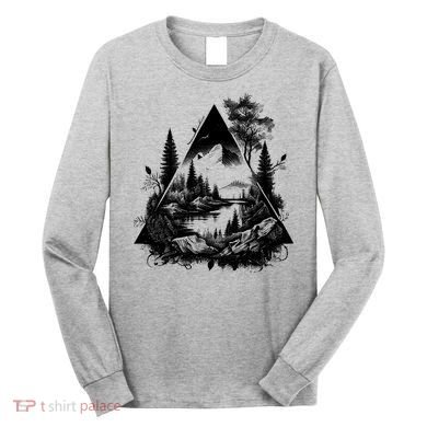 Mountain Landscape In A Triangle Long Sleeve Shirt