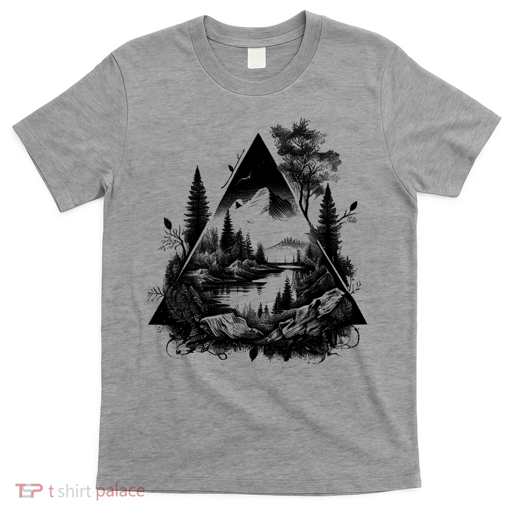 Mountain Landscape In A Triangle T-Shirt