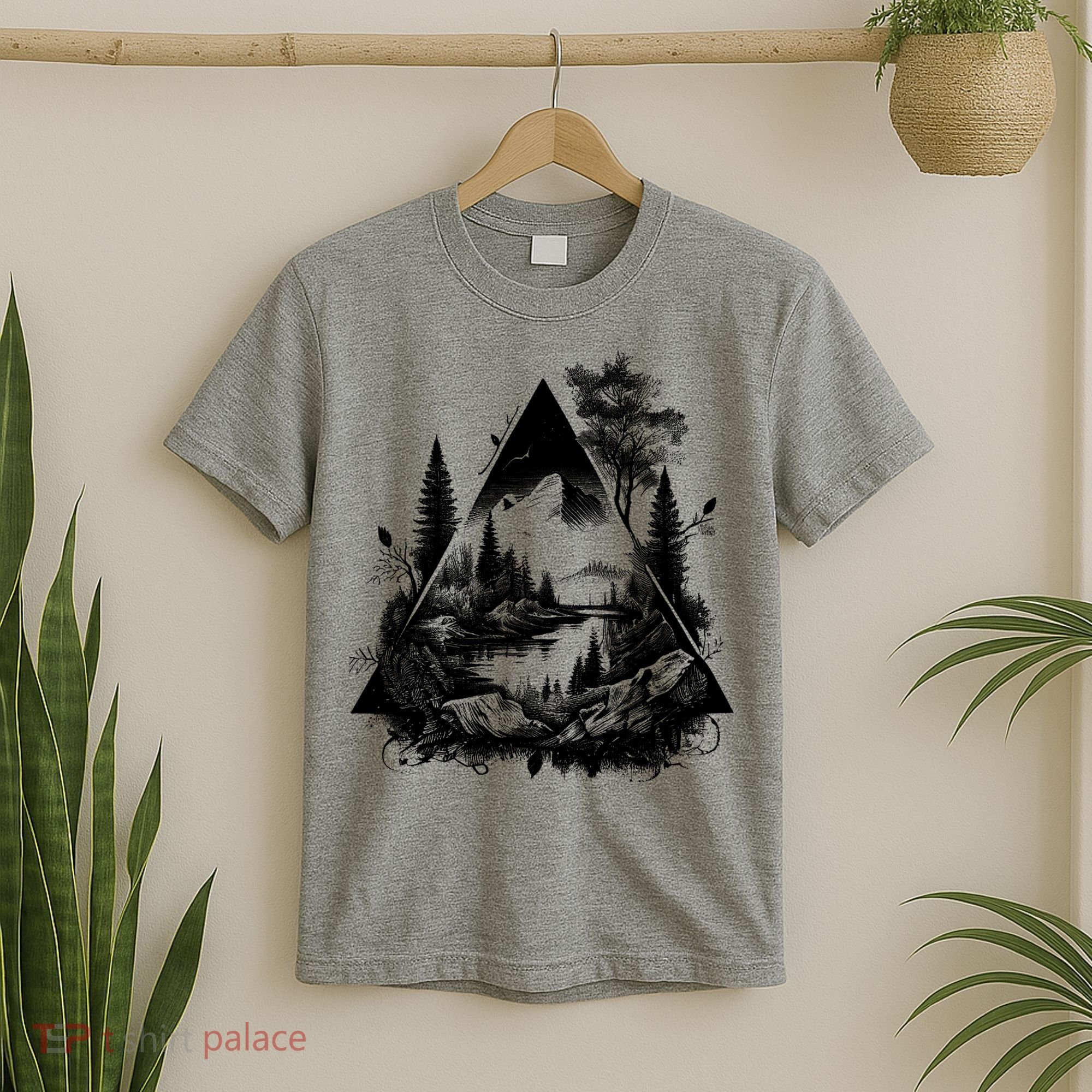 Mountain Landscape In A Triangle T-Shirt