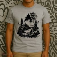 Mountain Landscape In A Triangle T-Shirt thumb 3