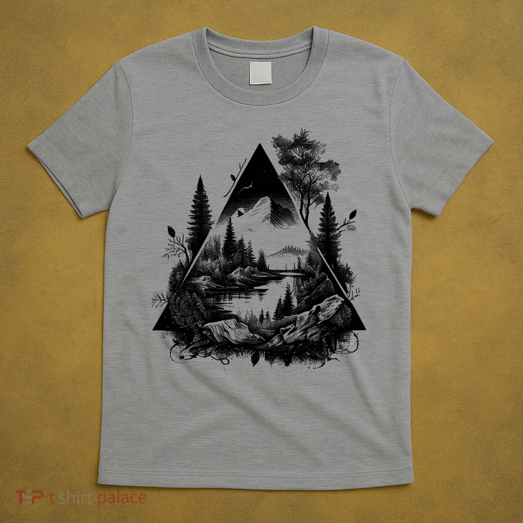 Mountain Landscape In A Triangle T-Shirt