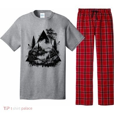 Mountain Landscape In A Triangle Pajama Set