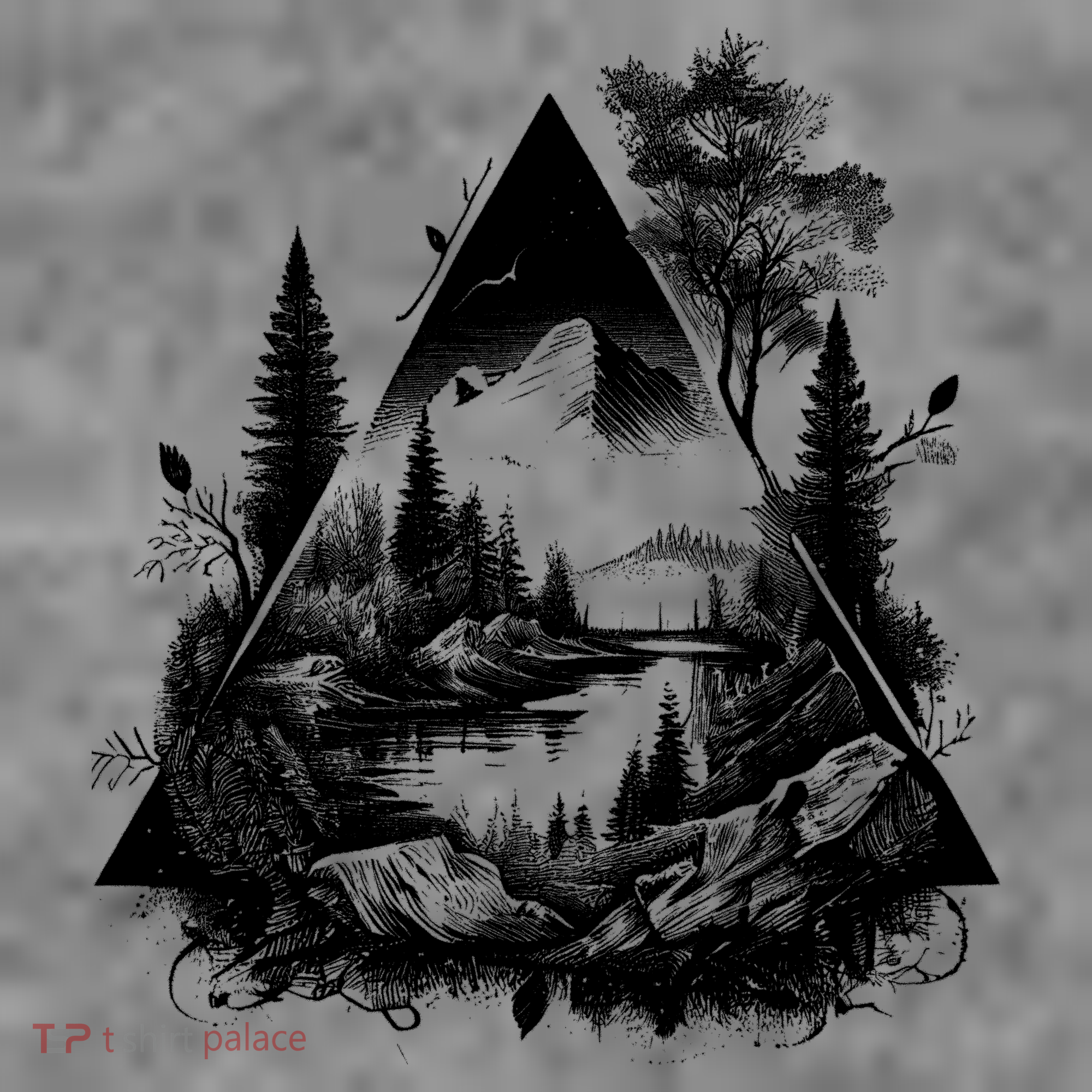 Mountain Landscape In A Triangle Polo