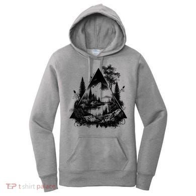 Mountain Landscape In A Triangle Women's Hoodie
