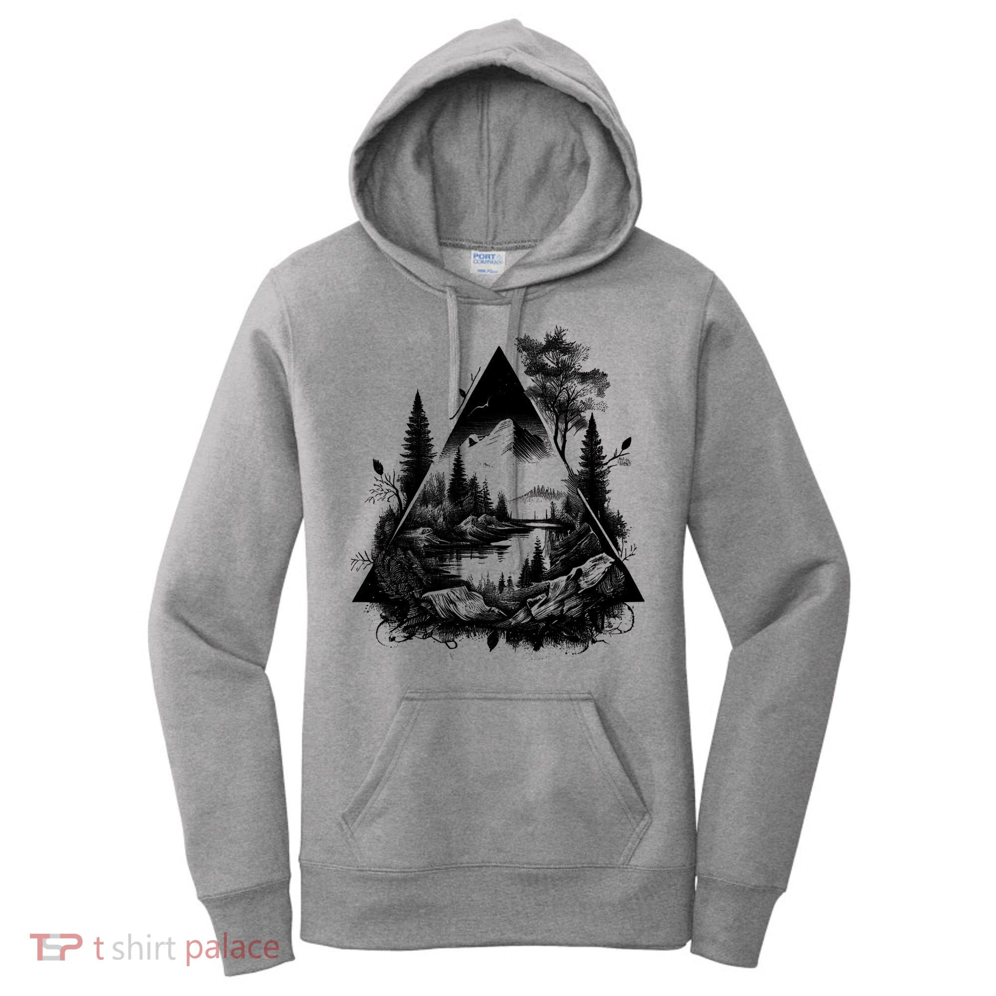 Mountain Landscape In A Triangle Women's Hoodie