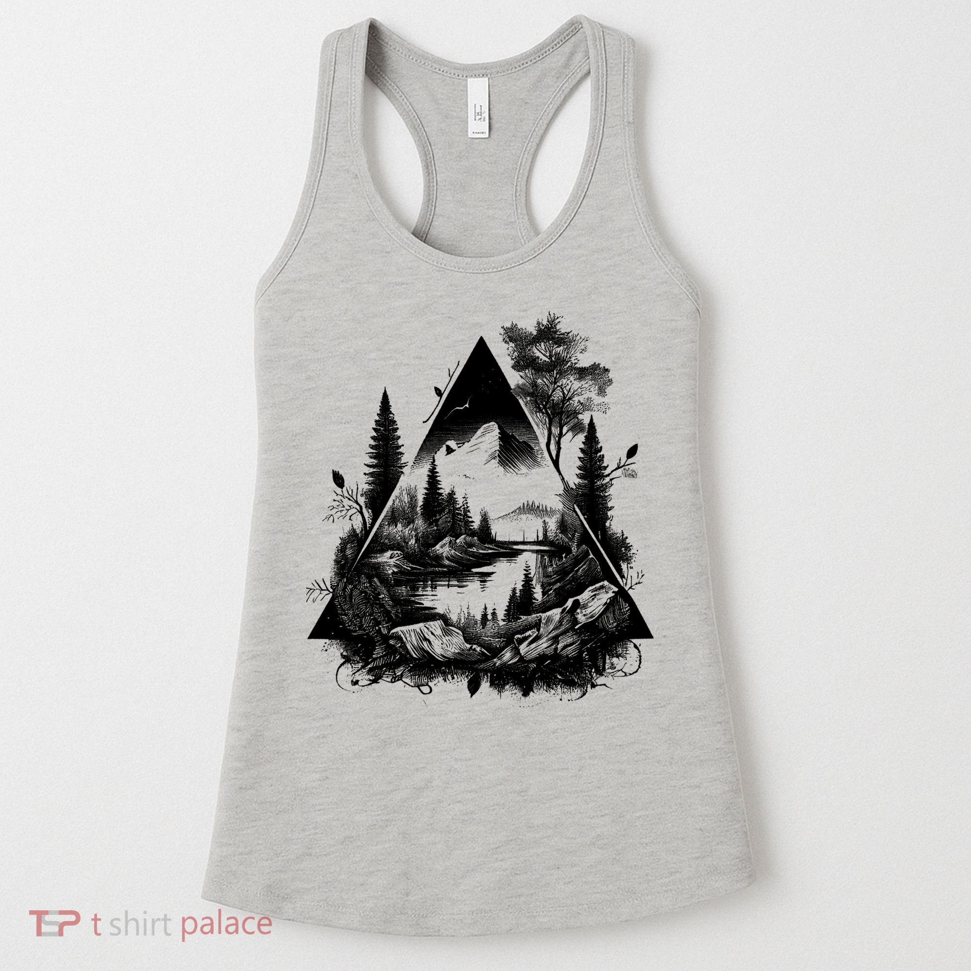 Mountain Landscape In A Triangle Women's Tank Top