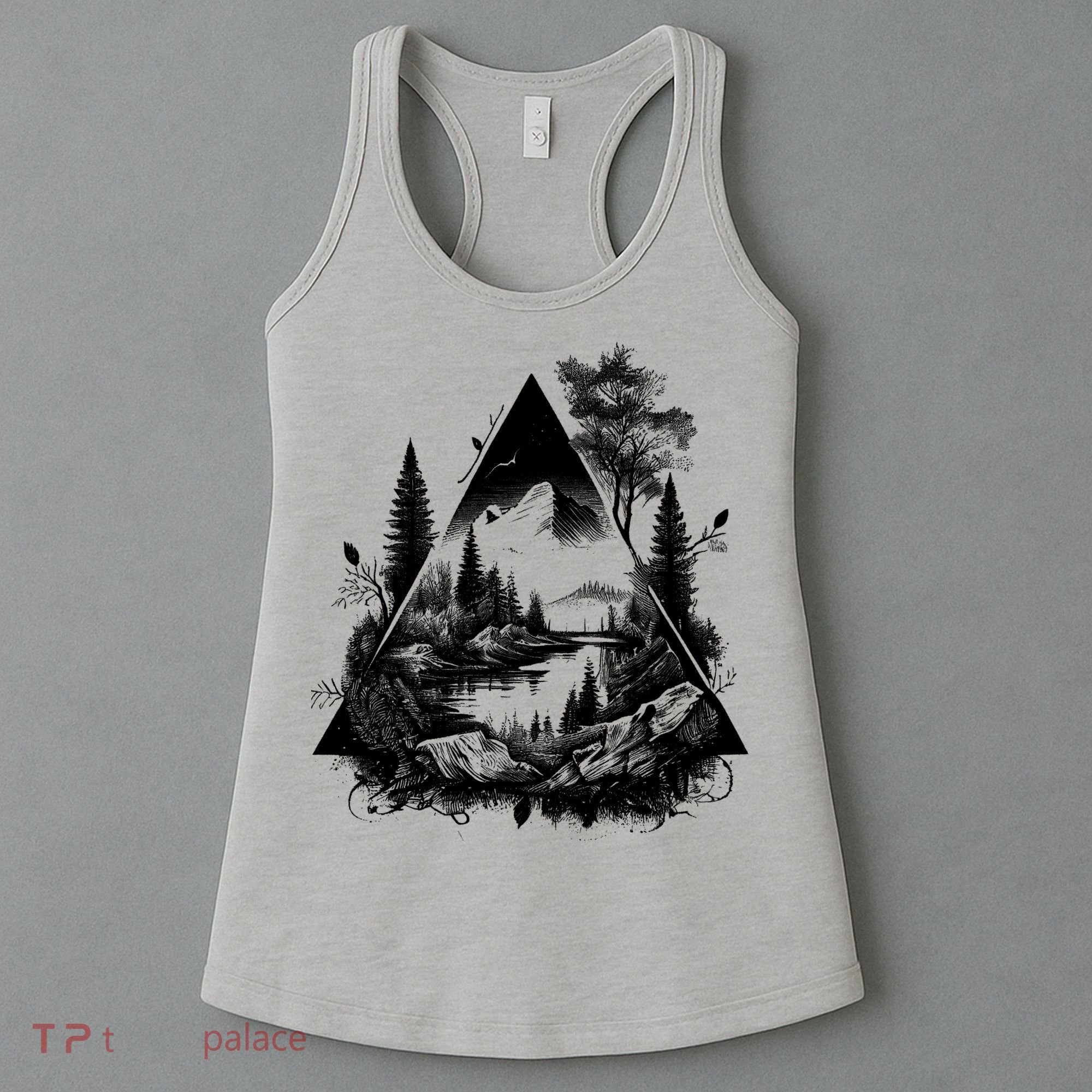Mountain Landscape In A Triangle Women's Tank Top
