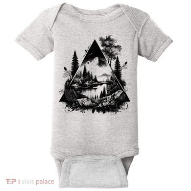 Mountain Landscape In A Triangle Baby Bodysuit