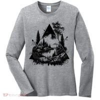 Mountain Landscape In A Triangle Women's Long Sleeve Shirt thumb 0