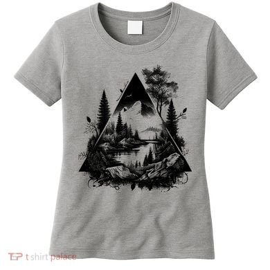 Mountain Landscape In A Triangle Women's T-Shirt