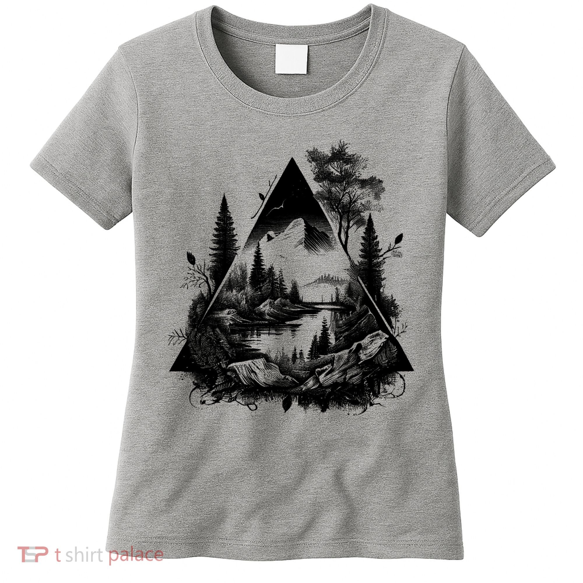 Mountain Landscape In A Triangle Women's T-Shirt