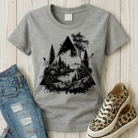 Mountain Landscape In A Triangle Women's T-Shirt thumb 3