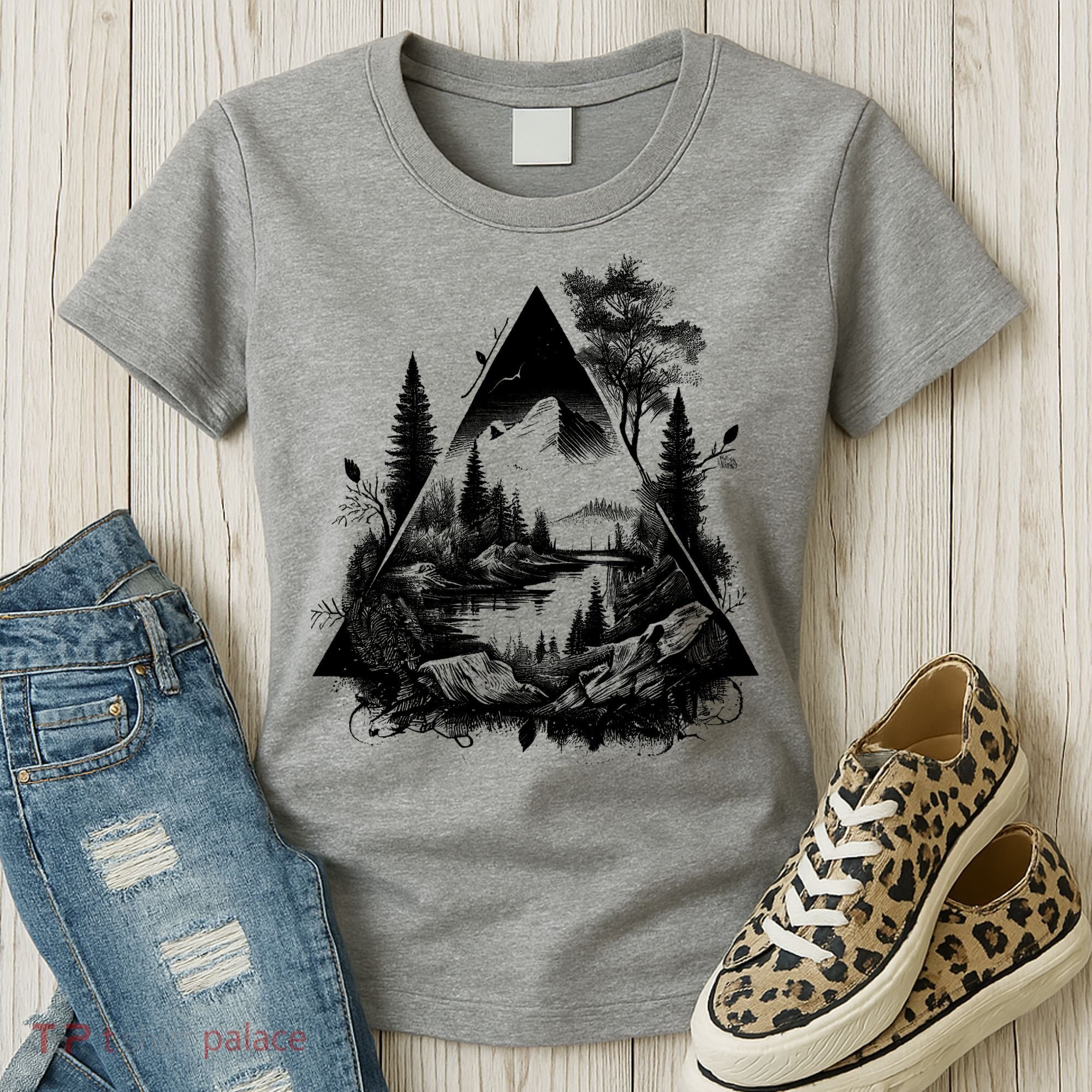 Mountain Landscape In A Triangle Women's T-Shirt