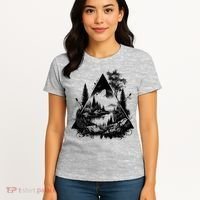 Mountain Landscape In A Triangle Women's T-Shirt thumb 4