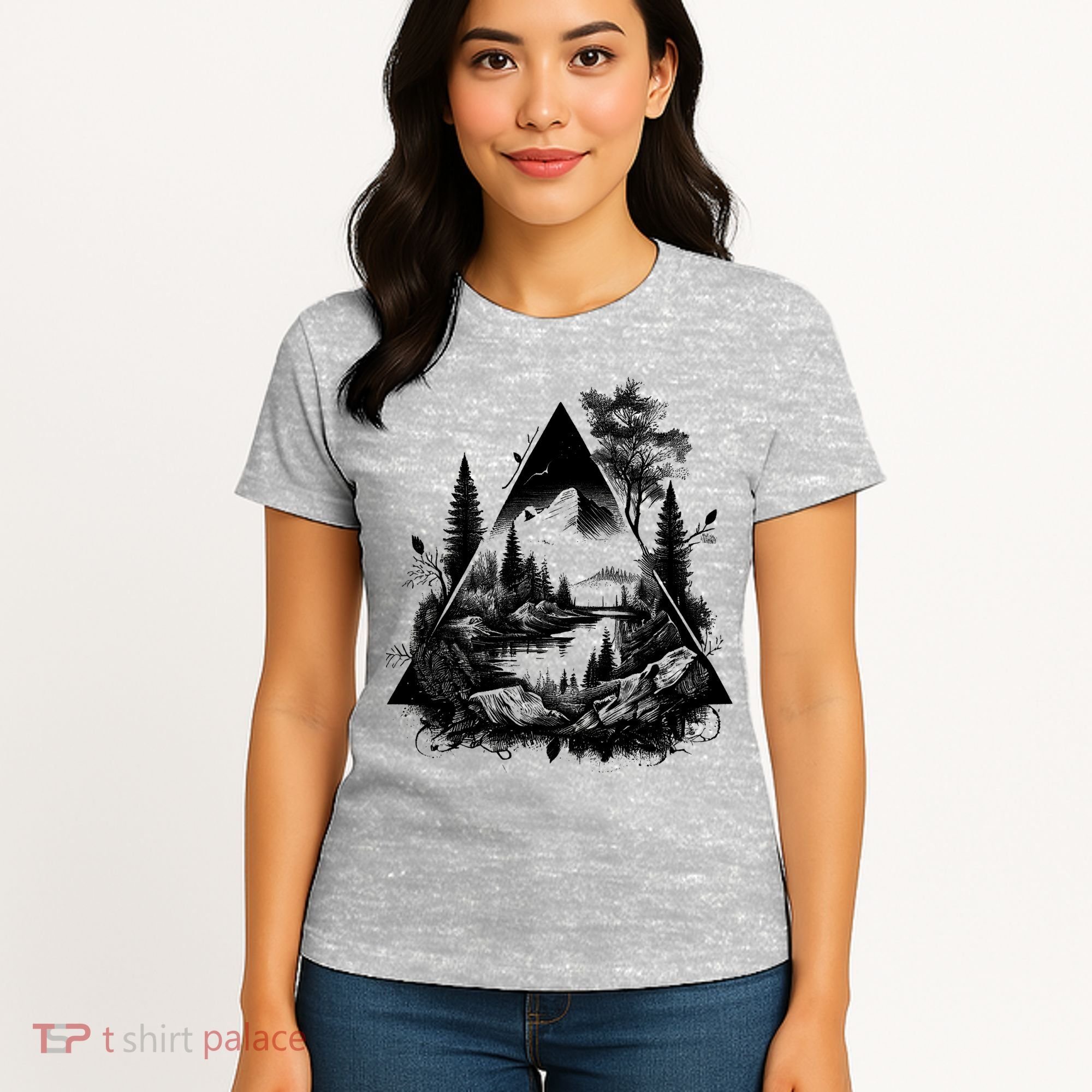 Mountain Landscape In A Triangle Women's T-Shirt