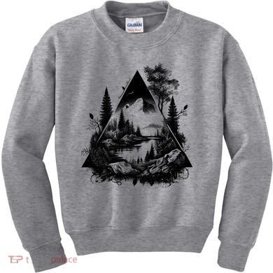 Mountain Landscape In A Triangle Kids Sweatshirt