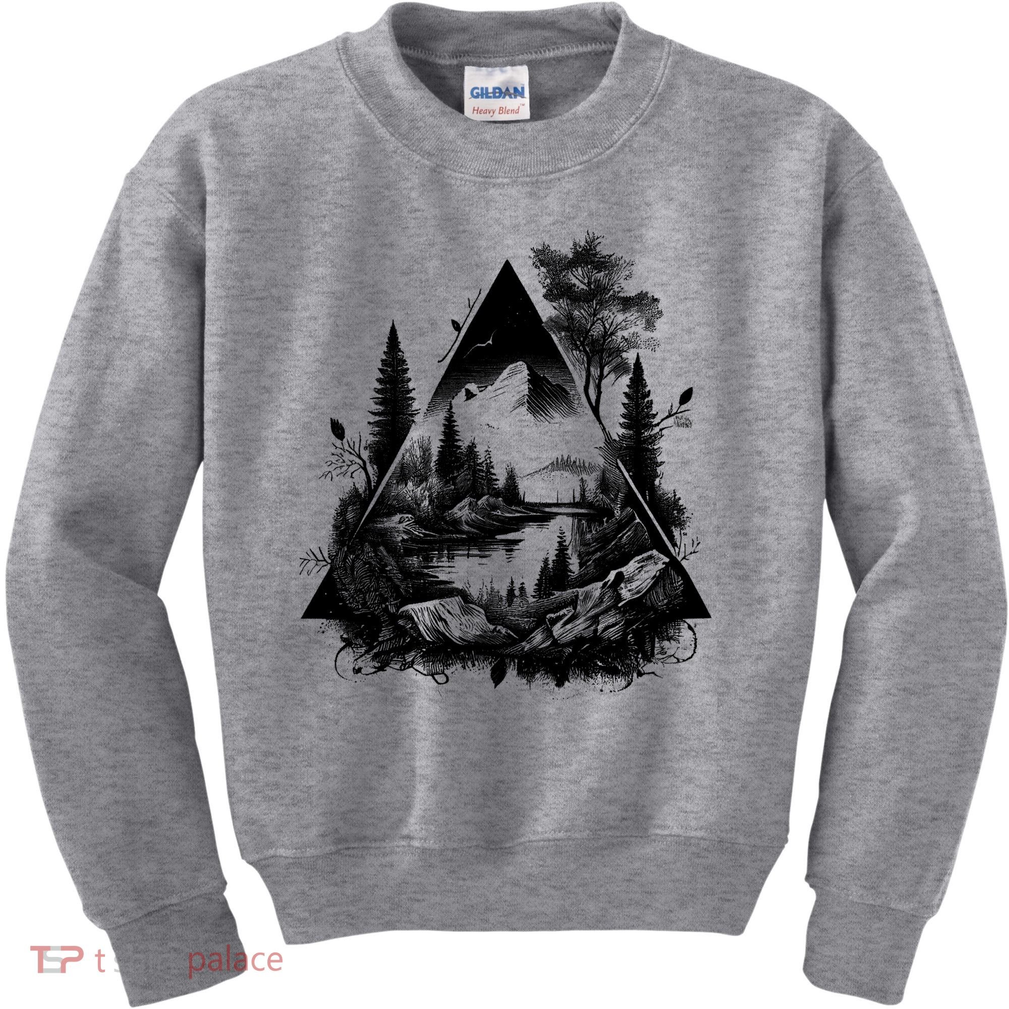 Mountain Landscape In A Triangle Kids Sweatshirt