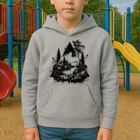 Mountain Landscape In A Triangle Kids Hoodie thumb 2