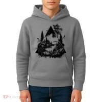 Mountain Landscape In A Triangle Kids Hoodie thumb 4