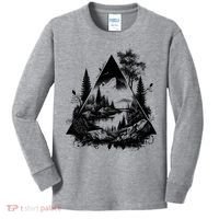 Mountain Landscape In A Triangle Kids Long Sleeve Shirt thumb 0