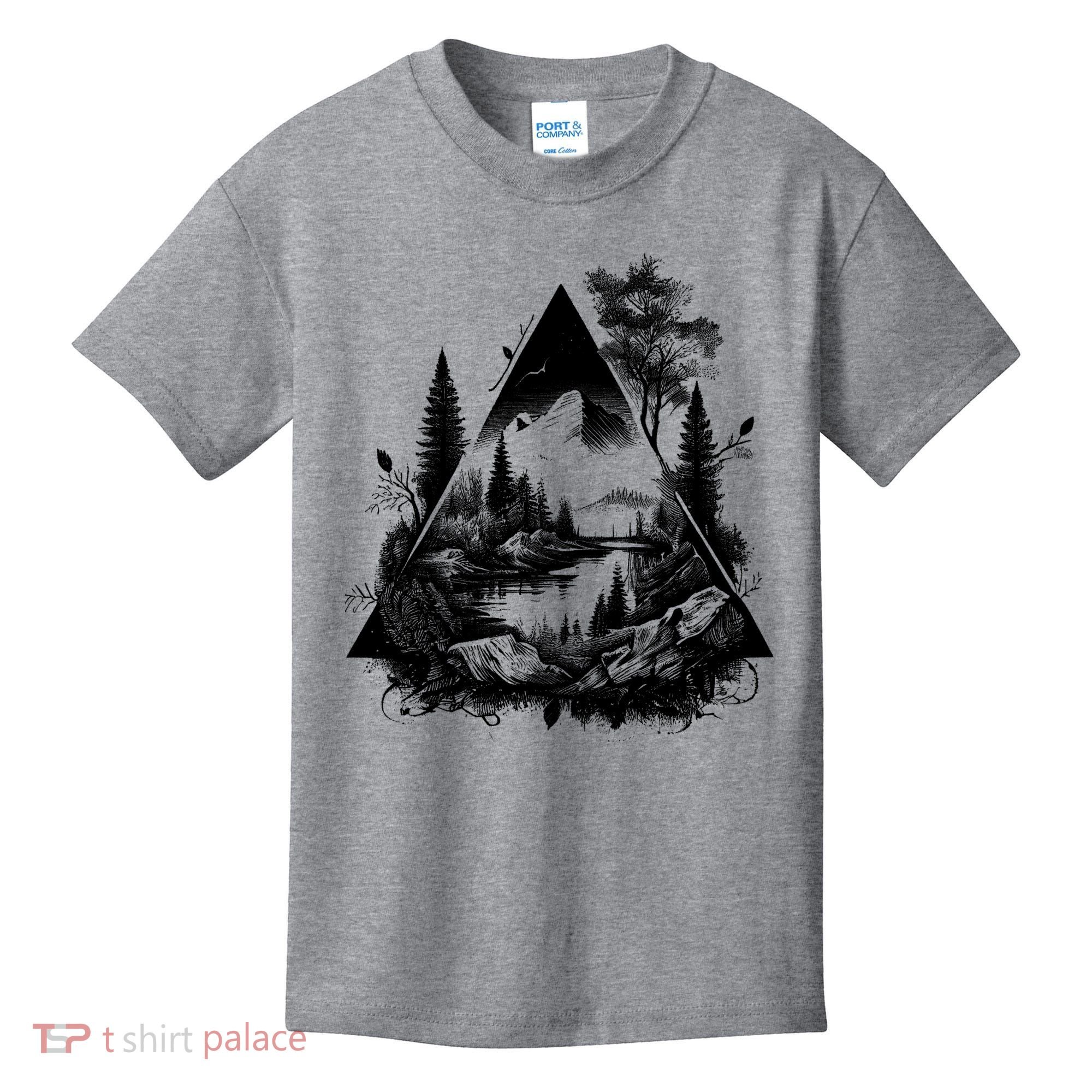 Mountain Landscape In A Triangle Kids T-Shirt