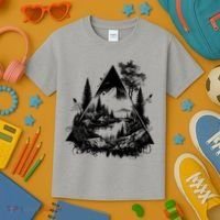 Mountain Landscape In A Triangle Kids T-Shirt thumb 3