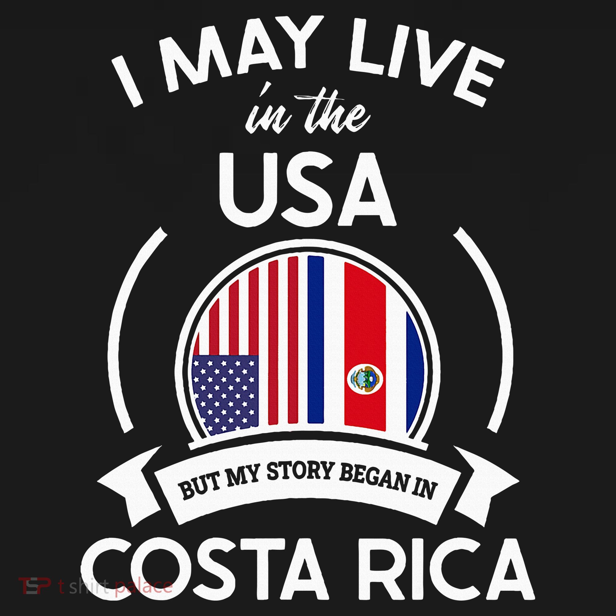 May Live In Usa But My Story Began In Costa Rica Flag Women's Hoodie
