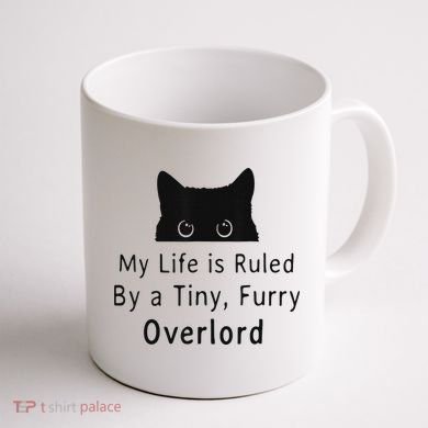 My Life Is Ruled By A Tiny Fluffy Overlord For Coffee Mug back