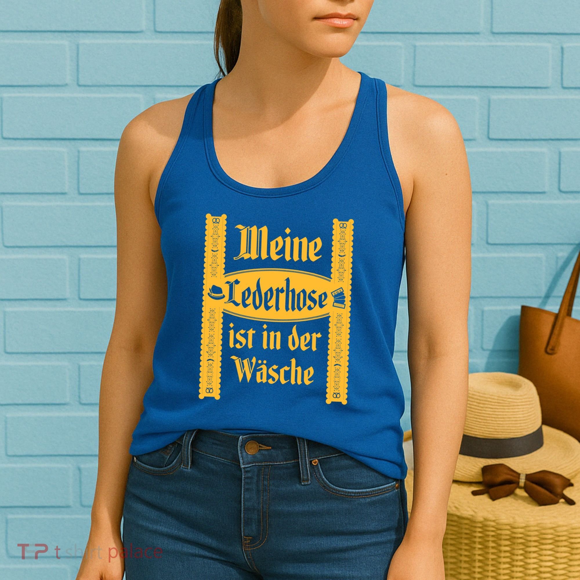 My Lederhosen Is In The Wash Funny Oktoberfest Costume Women's Tank Top
