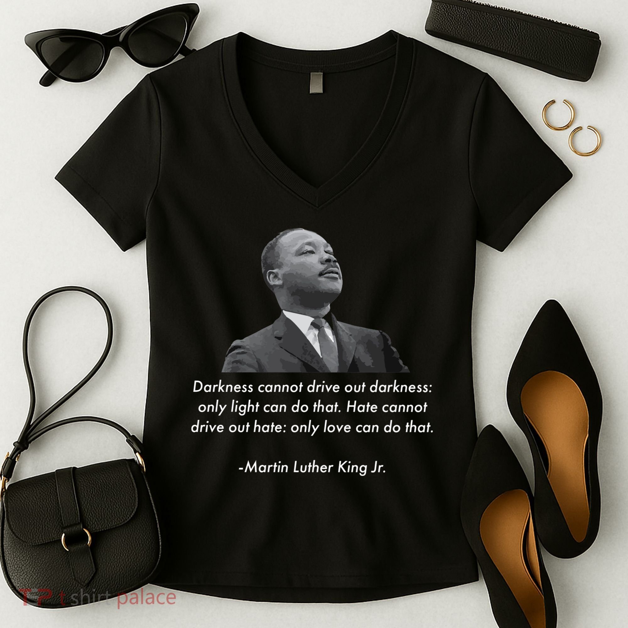 MLK Quote Martin Luther King Jr. Women's V-Neck T-Shirt