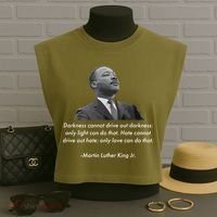 MLK Quote Martin Luther King Jr. Garment-Dyed Women's Muscle Tee thumb 3