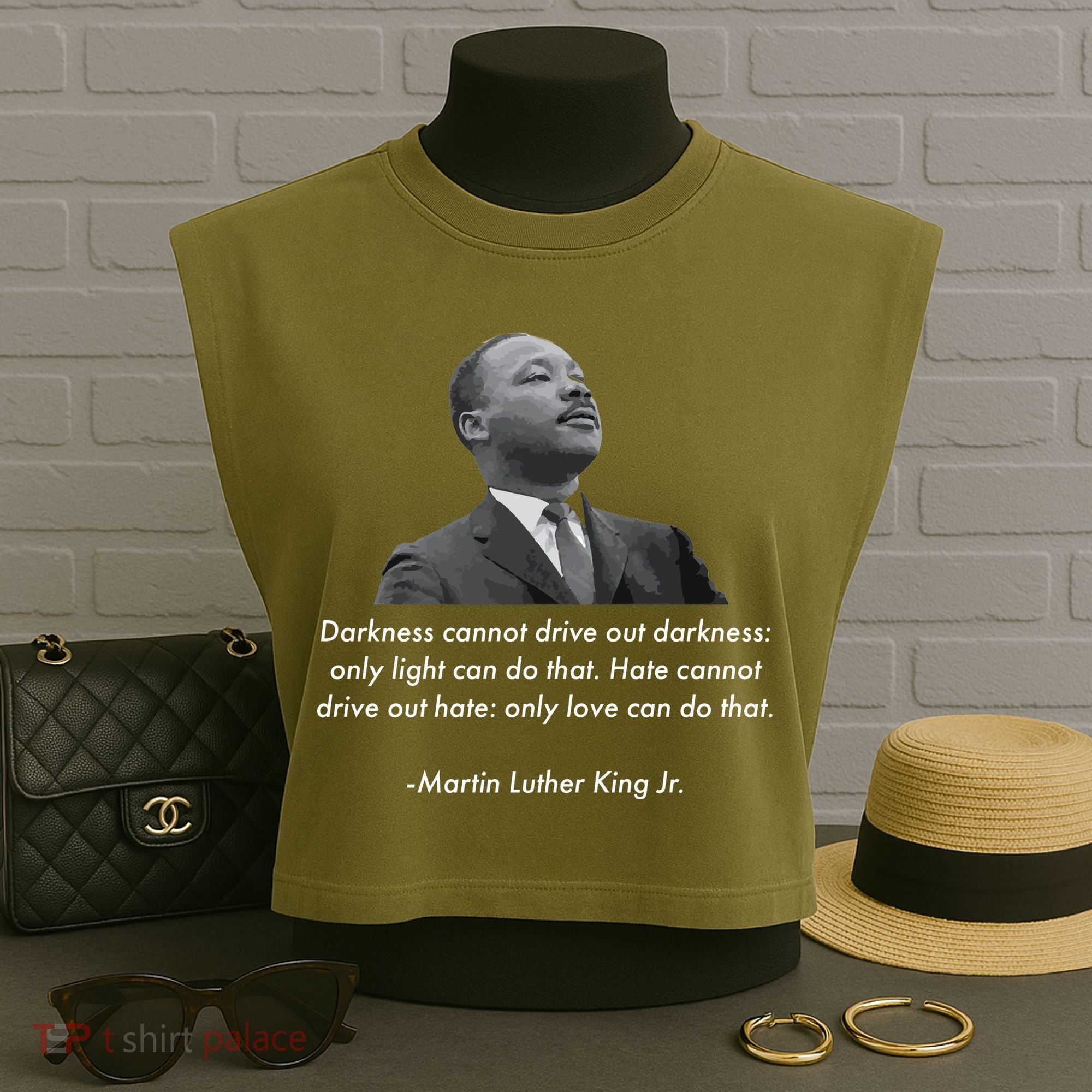 MLK Quote Martin Luther King Jr. Garment-Dyed Women's Muscle Tee