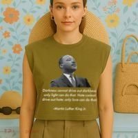 MLK Quote Martin Luther King Jr. Garment-Dyed Women's Muscle Tee thumb 4