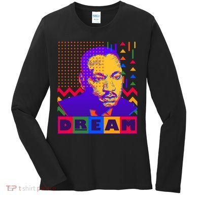 Martin Luther King Dream Colorful 80's Pop Art Women's Long Sleeve Shirt