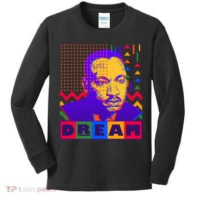 Martin Luther King Dream Colorful 80's Pop Art Kids Long Sleeve Shirt