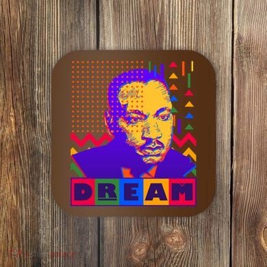 Martin Luther King Dream Colorful 80's Pop Art Coaster