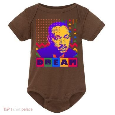 Martin Luther King Dream Colorful 80's Pop Art Baby Bodysuit