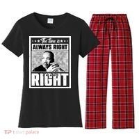 Martin Luther King Jr The Time Is Always Right To Do What Is Right Women's Flannel Pajama Set thumb 0
