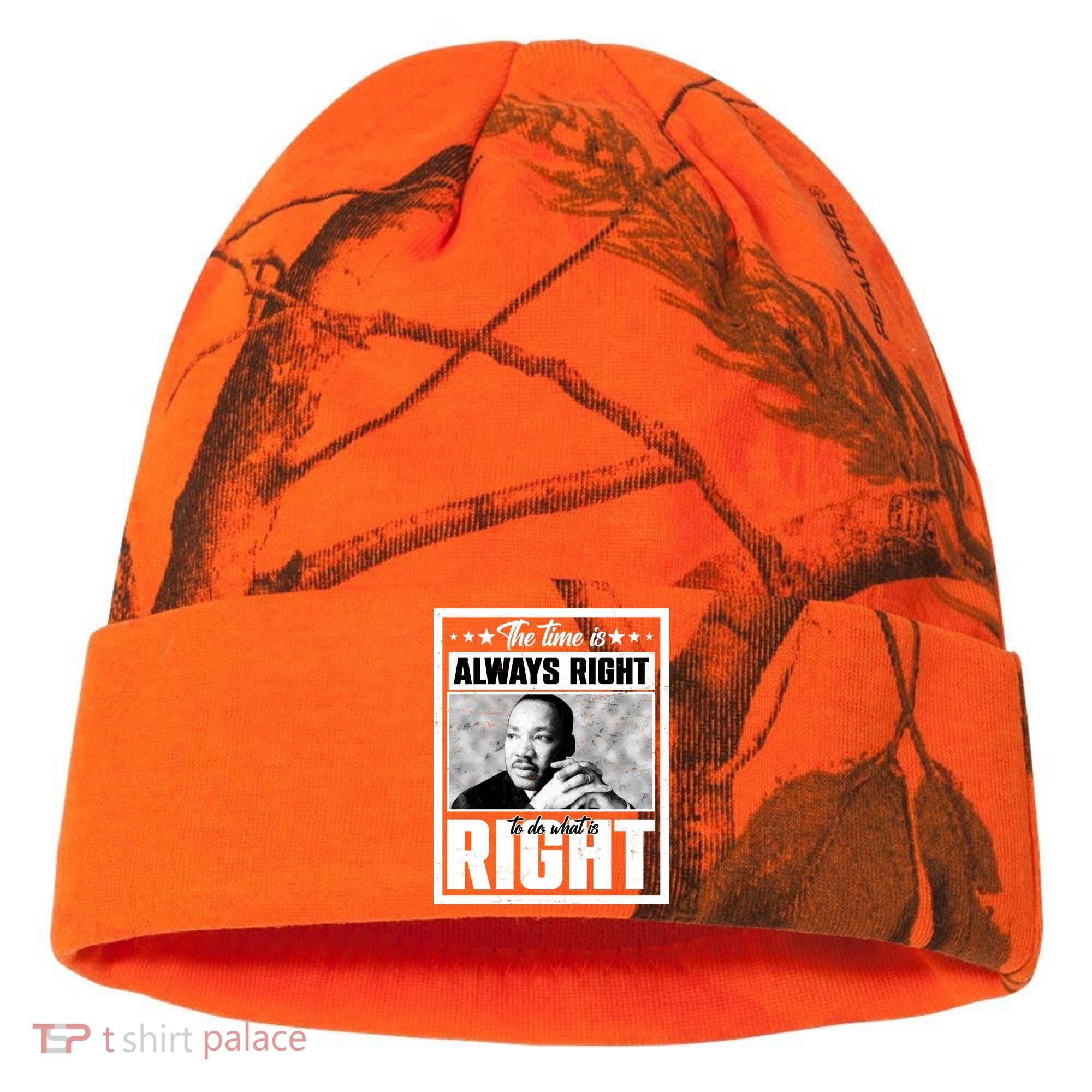 Martin Luther King Jr The Time Is Always Right To Do What Is Right Kati Licensed 12" Camo Cuffed Beanie