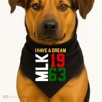 Martin Luther King Day I Have A Dream Black History MLK USA-Made Doggie Bandana thumb 1